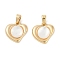 Brass Pave Natural White Shell Heart Charms, Real 18K Gold Plated, 13x13.5x3.5mm, Hole: 5x2.5mm