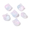 Transparent Spray Paint Glass Beads, Bear, Deep Sky Blue, 10x10x7.5mm, Hole: 0.9mm