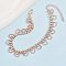 Alloy Rhinestone Cup Chain Anklets, Ball Chain Tassel Anklets, Rose Gold, 7-1/2 inch(190mm)