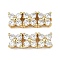 Eco-Friendly Brass Micro Pave Cubic Zirconia Rectangle Pendants, Multi-strand Links, Cadmium Free & Nickel Free & Lead Free, Golden, 14x4.5x3.5mm, Hole: 3x1mm