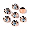 Handmade Bumpy Lampwork Beads, Beetle with Flower Pattern, Bisque, 14.5x9~11mm, Hole: 1~1.4mm