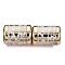 Electroplate Glass Beads, Column with Giraffe Pattern, Dark Goldenrod, 11.5~12x8~8.5mm, Hole: 1.2~1.4mm