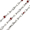 304 Stainless Steel Dapped Chains, with Enamel, Soldered, with Spool, Real 18K Gold Plated, FireBrick, 2mm