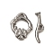 Non-Tarnish 304 Stainless Steel Toggle Clasps, Stainless Steel Color, Ring: 17.5x13.5x2.5mm, Hole:3x1mm, Bar: 5x20x2mm, Hole:2x1.5mm