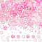 Mixed Styles Transparent Glass Beads, Mixed Shapes, Hot Pink, 2~15.5x2~14x2~6mm, Hole: 0.8~1.6mm