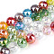 AB Color Plated Transparent Glass Round Beads Strands, Faceted, Mixed Color, 7.5~8.5x7~7.5mm, Hole: 1.2~1.6mm, about 25~26pcs/strand, 6.89~7.48''(17.5~19cm)