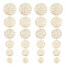 60Pcs 6 Styles Brass Connector Charms, Long-Lasting Plated, Flat Round Links, Real 24K Gold Plated, 6~18x0.7mm, Hole: 1mm