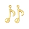 Brass Pendants, Musical Note Charms, Rack Plating, Long-Lasting Plated, Cadmium Free & Lead Free, Real 18K Gold Plated, 15.5x8x2mm, Hole: 1mm