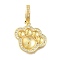 Brass Micro Pave Clear Cubic Zirconia European Dangle Charms Bails, Peg Bails, for Half Drilled Beads, Paw Print Charm, Real 18K Gold Plated, 29x19.5x3.5mm, Hole: 5.5x4mm