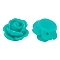 Rose Flower Opaque Resin Beads, Light Sea Green, 9x7mm, Hole: 1mm