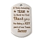 Non-Tarnish 201 Stainless Steel Pendants, Message Charms, Oval with Word Charms, Stainless Steel Color, 49x28x2mm, Hole: 3mm