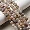 Natural Druzy Agate Beads Strands, Round, Frosted, 8~8.5mm, Hole: 1mm, about 47~48pcs/strand, 14.76''~15.08''(37.5~38.3cm)