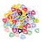 Opaque Resin Cabochons, Heart, Mixed Color, 7.5x7x1.8mm