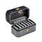 Mini Rectangle Velvet Ring Storage Boxes with Snap Buttons, Travel Portable Jewelry Case, for Rings, Earrings, Gray, 8.4x5.15x5.3cm