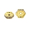 Rack Plating Brass Crystal Rhinestone Hexagon Spacer Beads, Cadmium Free & Lead Free, Long-Lasting Plated, Real 18K Gold Plated, 13x14.5x3.5mm, Hole: 2.5mm