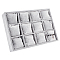 Velours Wooden Bracelet/Bangle/Watch Displays, 12 Compartments, Gray, 35x24x5cm, Diameter: 160mm