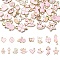 30Pcs 15 Styles Alloy Enamel Pendants, Mixed Shapes, Pink, 10.5~22x7~16x1.5~3mm, Hole: 1.5~3x1.5~4mm, 2pcs/style