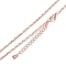 Brass Link Chain Necklaces, Long-Lasting Plated, Real Rose Gold Plated, 16.54 inch(42cm)