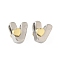 Brass Beads, Platinum & Golden, Letter V, 10.5x10x7.5mm, Hole: 5x4mm