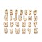 Brass Micro Pave Clear Cubic Zirconia Beads, Alphabet, Nickel Free, Real 18K Gold Plated, 8~10x4~9x5mm, Hole: 2~4.5X1.8~2mm