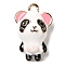 Alloy Enamel Animal Pendants, 3D Panda Charms, White, 17x11x8mm, Hole: 1.4mm