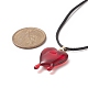 Halskette mit schmelzendem Herz aus Harz und gewachster Kordel für Frauen NJEW-TA00068-2