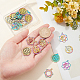 DICOSMETIC 24Pcs 4 Style Stainless Steel Pendants Rainbow Color Pendants Charms Flat Flower of Life Hollow Metal Charms for DIY Bracelet Necklace Jewelry Crafts Making STAS-DC0006-41-2