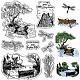 CRASPIRE Landscape Scenery Rubber Stamps Dragonfly Tree River Natural Transparent Clear Stamps Silicone Seals Stamp for DIY Scrapbooking Photo Album Decorative Cards Making Stamp Journal DIY-WH0439-0106-1