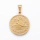Real 18K Gold Plated 304 Stainless Steel Pendants STAS-H372-01H-1