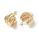 Brass Thick C-shape Stud Earrings for Women EJEW-P214-06G-2