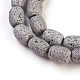 Brins de perles de pierre de lave naturelle galvanisées G-E497-D-3