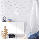 カスタムアクリルウォールステッカー  家の居間の寝室の装飾のため  月と星の模様の正方形  銀  300x300mm  3個/セット DIY-WH0249-040-5