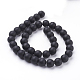 Synthetic Black Stone Beads Strands X-G508-2-2