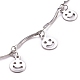 Smile Face Charm Necklace & Bracelet Sets SJEW-JS01129-5