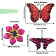 Crafans 3D 3Pcs 3 Style Butterfly & Flower Iron Ornaments AJEW-CF0001-12A-2