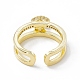 Rack Plating Eco-Friendly Brass Micro Pave Clear Cubic Zirconia Rings RJEW-B025-01G-3