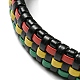 6 pulsera de cordón de cuero sintético trenzado ajustable de 6 estilos con cordón encerado para hombres BJEW-F458-08-4