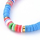 Handmade Polymer Clay Heishi Bead Stretch Bracelets BJEW-JB05076-05-4