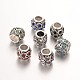 Antique Silver Plated Alloy Rhinestone European Large Hole Beads CPDL-M014-06-1
