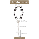 Gomakerer Set di braccialetti con perline di rosario di perle di vetro 6 pz. 6 colori BJEW-GO0001-01-2