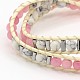 Two Loops Gemstone Beads Wrap Bracelets BJEW-N212-M-3