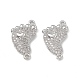 Brass Micro Pave Clear Cubic Zirconia Connector Charms KK-E068-VB032-2