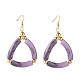 Brass Triangle Dangle Earrings EJEW-JE04786-4