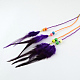 Damen gefärbte Feder geflochtene Wildleder Schnur Stirnbänder OHAR-R183-02-3