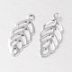 Hollow Leaf 316 Surgical Stainless Steel Filigree Charms X-STAS-M258-06-2