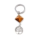 Porte-clés pendentif détachable en forme de pyramide d'oeil de tigre naturel PW-WG20082-02-1