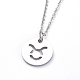 304 Stainless Steel Pendant Necklaces NJEW-E147-06P-1