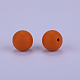 丸いシリコン焦点ビーズ  チーターのための咀嚼ビーズ  DIYの看護ネックレス用  オレンジ  15mm  穴：2mm SI-JX0046A-73-2