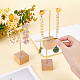FINGERINSPIRE 3 Pcs Gold Metal T Bar Earring Display Stand with Wooden Base 4 Holes Jewelry Holders Hanging Earring Organizer for Store Retail Photography Props（Square Base EDIS-WH0011-05-3
