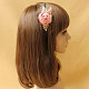 Ruban satin rose bandes de cheveux de fer bijoux X-OHAR-N0006-019-5